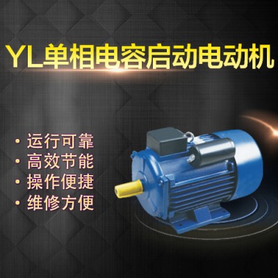 低价热销左力单相异步电动机YL7124铁壳电机