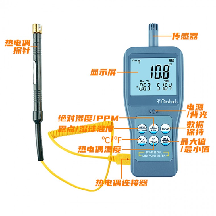 RTM2612工业型热电偶露点仪 多功能温湿度监测仪